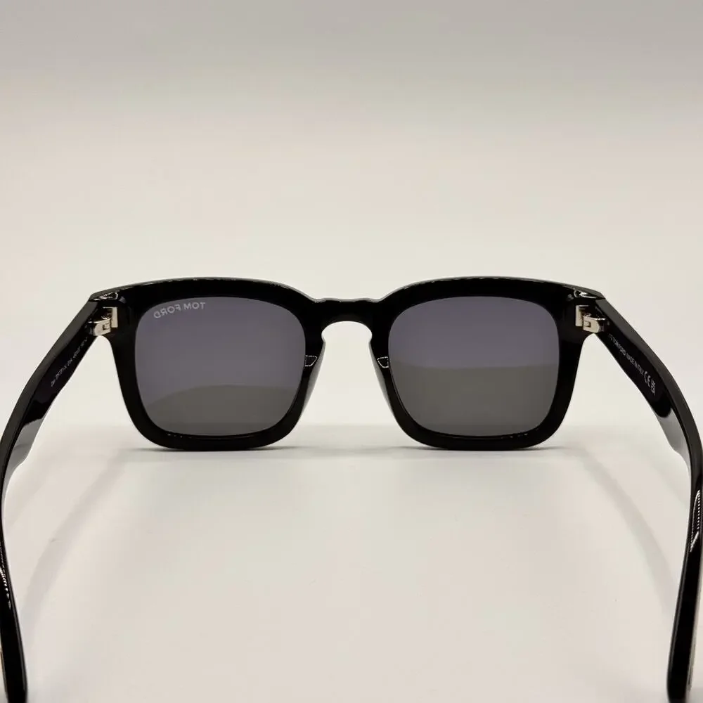 Tom Ford Sunglasses Dax TF751-N 01A Black Square Frame Gray Lens 50-22-145 New